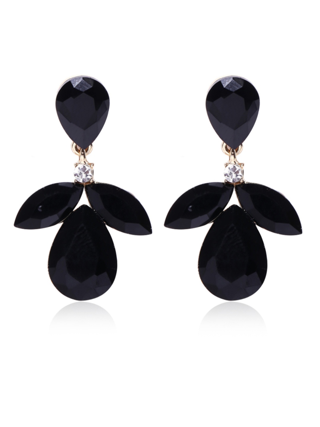 YouBella Jewellery Crystal Drop Earrings for Girls and Women ((BLACK)